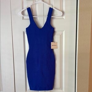 Superdown Blue V-Neck Sleeveless Bodycon Mini